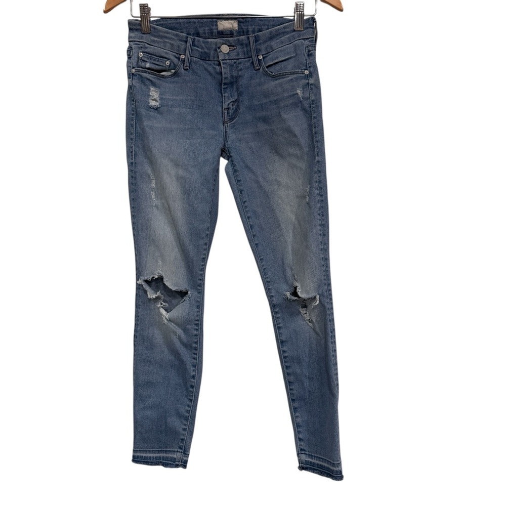 MOTHER Woman’s High Waisted Distressed Ankle Fray Jeans Size 26 - Picture 2 of 11